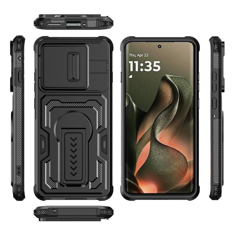 For Motorola Edge 5G 2025 / Edge 60 Pro Slid Camera Shield Invisible Holder PC Hybrid TPU Phone Case