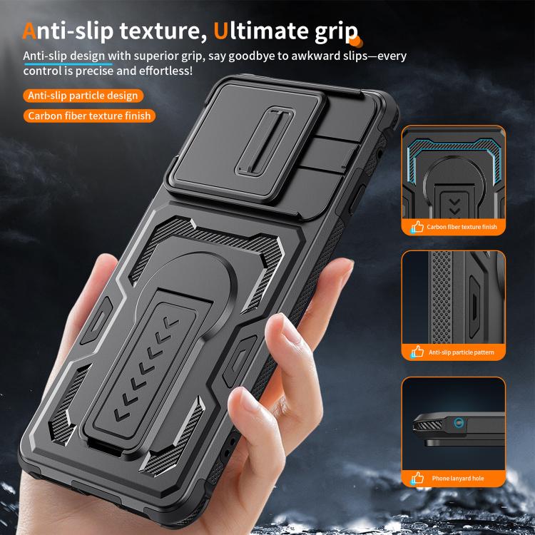 For Motorola Edge 5G 2025 / Edge 60 Pro Slid Camera Shield Invisible Holder PC Hybrid TPU Phone Case