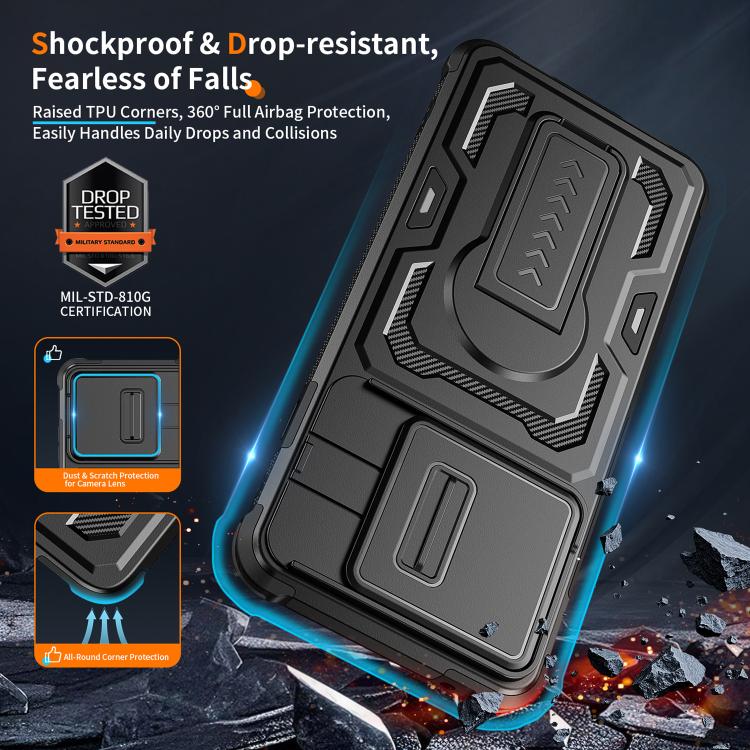 For Motorola Edge 5G 2025 / Edge 60 Pro Slid Camera Shield Invisible Holder PC Hybrid TPU Phone Case