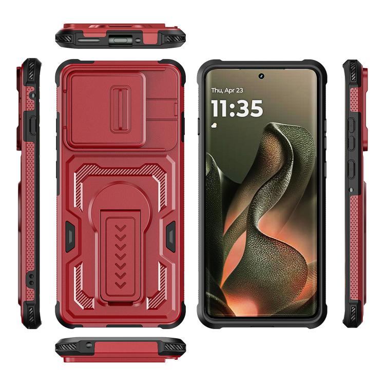 For Motorola Edge 5G 2025 / Edge 60 Pro Slid Camera Shield Invisible Holder PC Hybrid TPU Phone Case