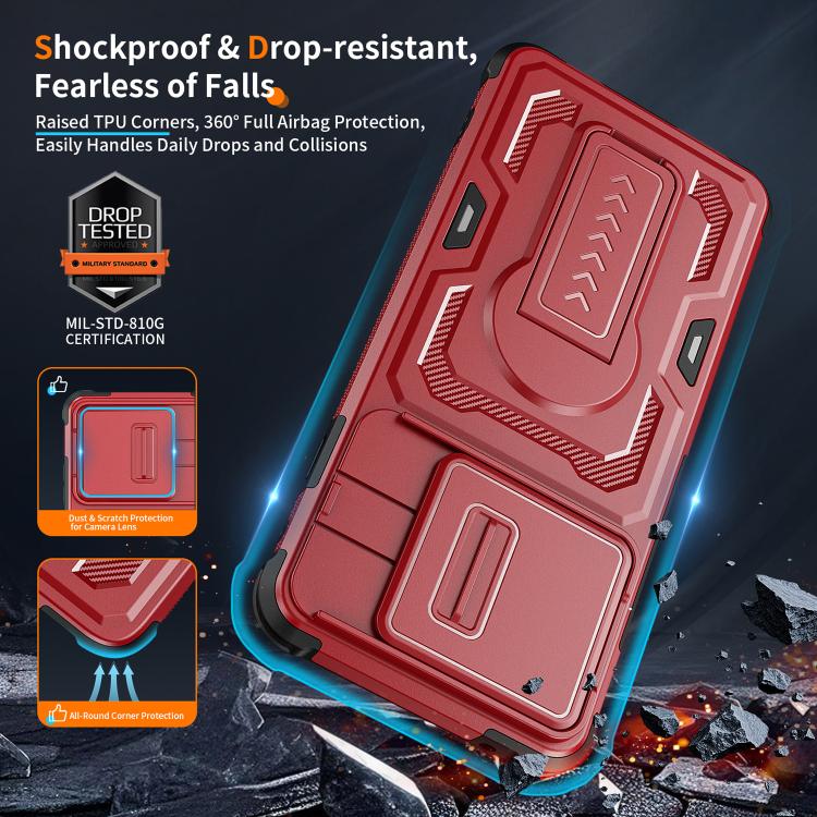 For Motorola Edge 5G 2025 / Edge 60 Pro Slid Camera Shield Invisible Holder PC Hybrid TPU Phone Case