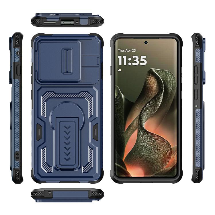 For Motorola Edge 5G 2025 / Edge 60 Pro Slid Camera Shield Invisible Holder PC Hybrid TPU Phone Case