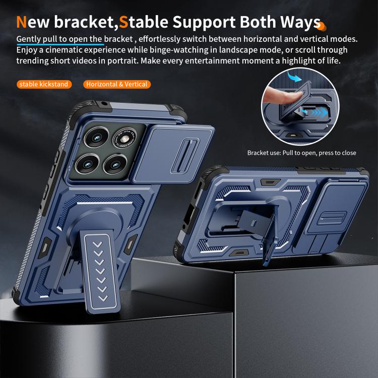 For Motorola Edge 5G 2025 / Edge 60 Pro Slid Camera Shield Invisible Holder PC Hybrid TPU Phone Case