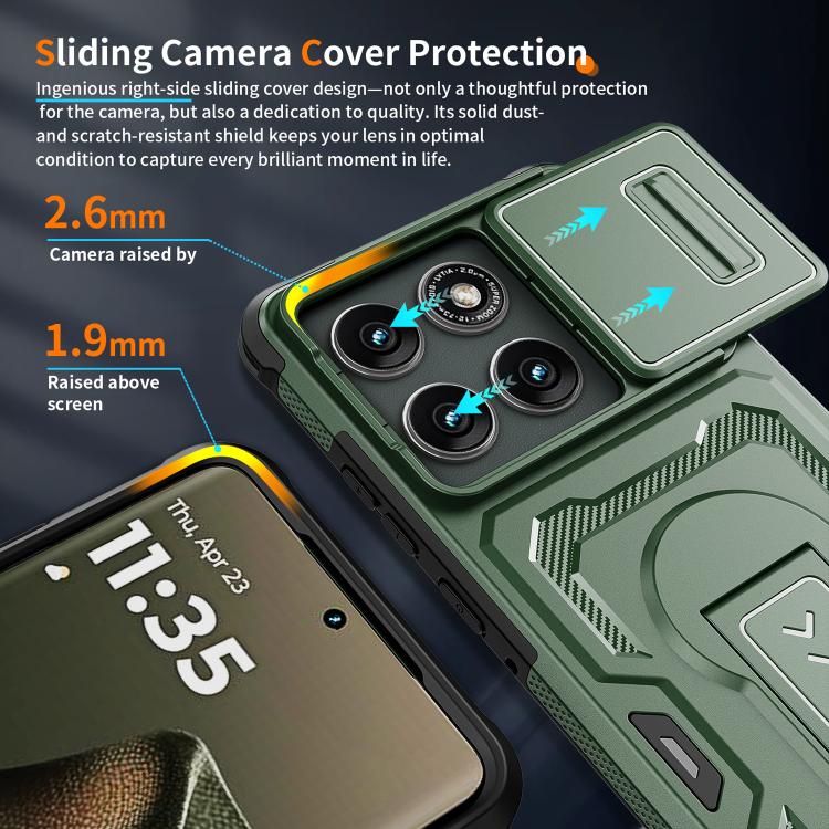For Motorola Edge 5G 2025 / Edge 60 Pro Slid Camera Shield Invisible Holder PC Hybrid TPU Phone Case