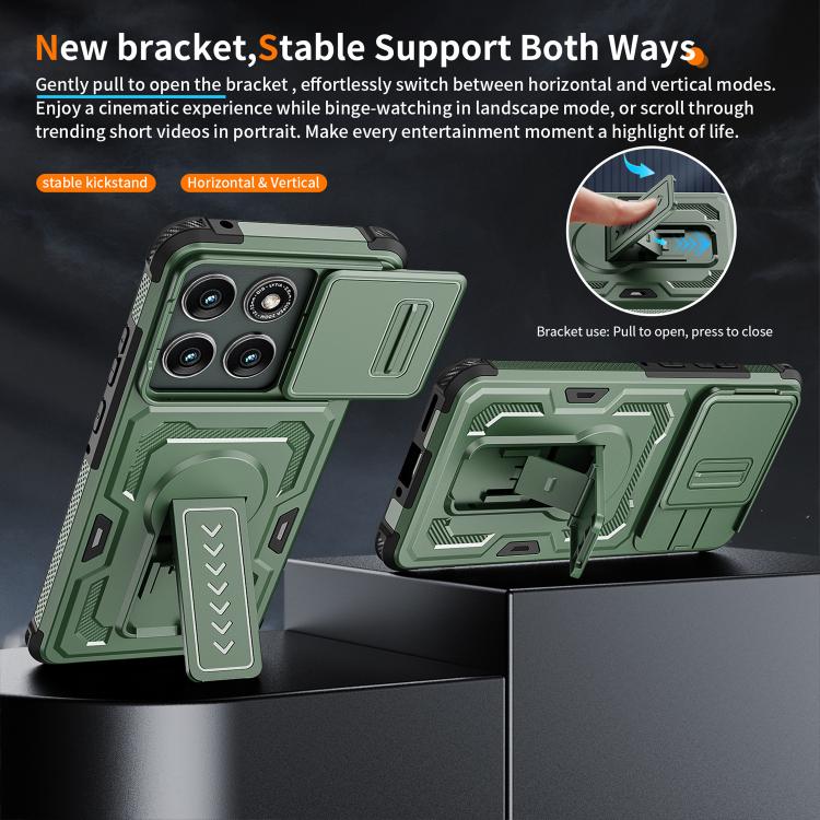 For Motorola Edge 5G 2025 / Edge 60 Pro Slid Camera Shield Invisible Holder PC Hybrid TPU Phone Case
