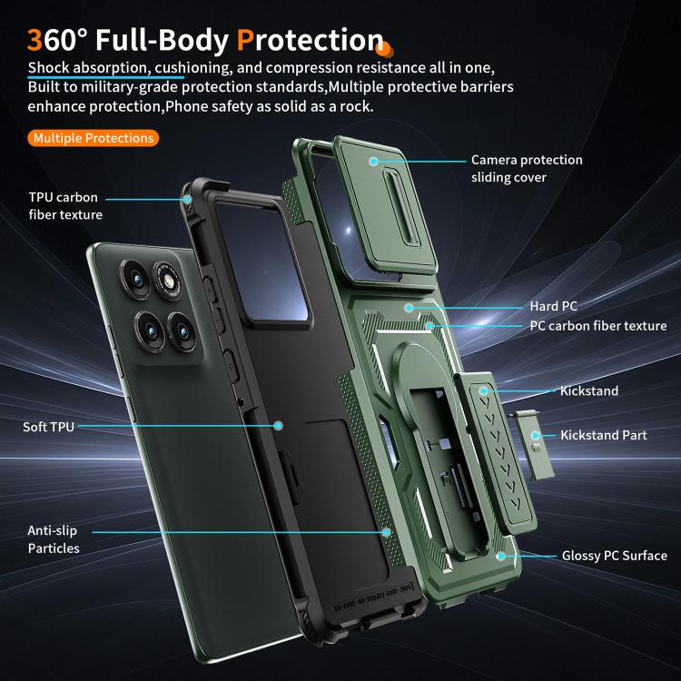 For Motorola Edge 5G 2025 / Edge 60 Pro Slid Camera Shield Invisible Holder PC Hybrid TPU Phone Case