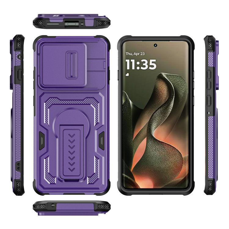 For Motorola Edge 5G 2025 / Edge 60 Pro Slid Camera Shield Invisible Holder PC Hybrid TPU Phone Case