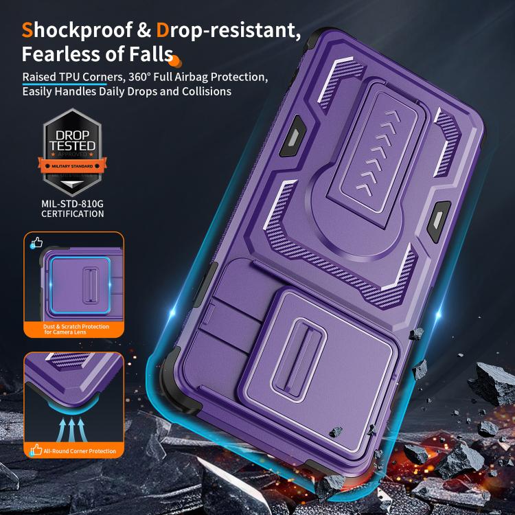 For Motorola Edge 5G 2025 / Edge 60 Pro Slid Camera Shield Invisible Holder PC Hybrid TPU Phone Case