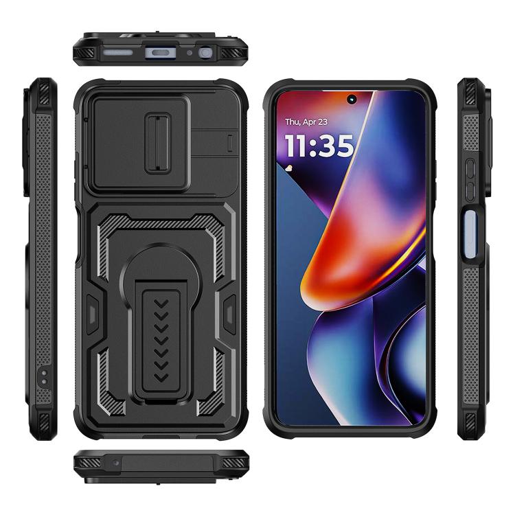 For Motorola Moto G 2025 Slid Camera Shield Invisible Holder PC Hybrid TPU Phone Case