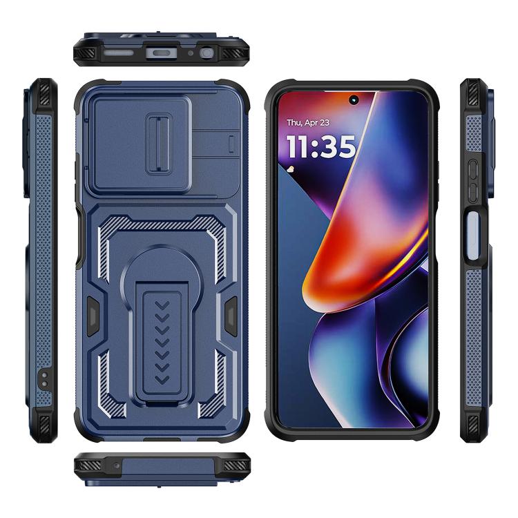 For Motorola Moto G 2025 Slid Camera Shield Invisible Holder PC Hybrid TPU Phone Case