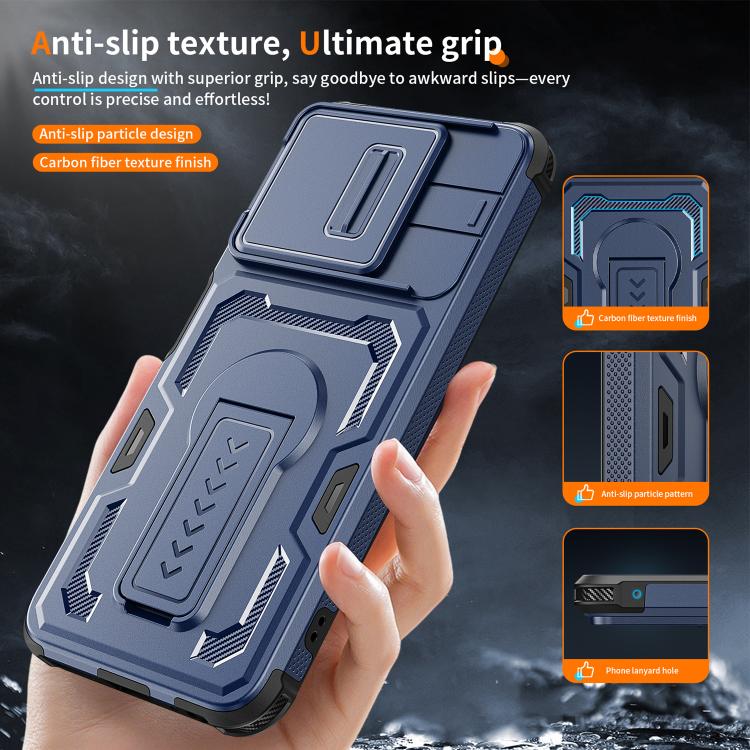 For Motorola Moto G 2025 Slid Camera Shield Invisible Holder PC Hybrid TPU Phone Case