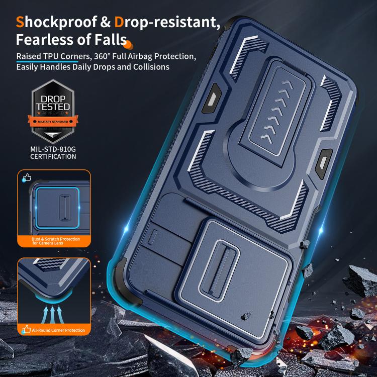 For Motorola Moto G 2025 Slid Camera Shield Invisible Holder PC Hybrid TPU Phone Case