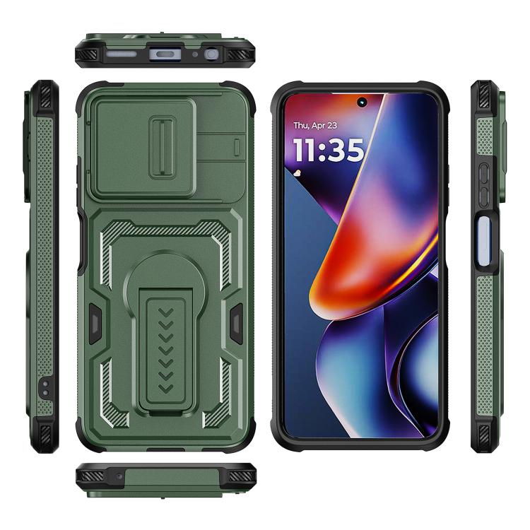 For Motorola Moto G 2025 Slid Camera Shield Invisible Holder PC Hybrid TPU Phone Case