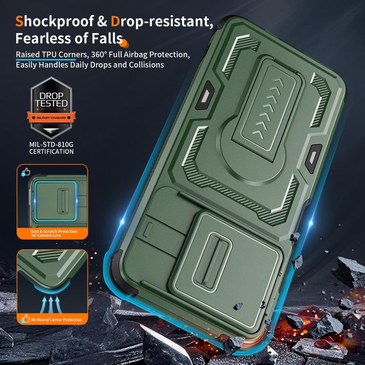 For Motorola Moto G 2025 Slid Camera Shield Invisible Holder PC Hybrid TPU Phone Case