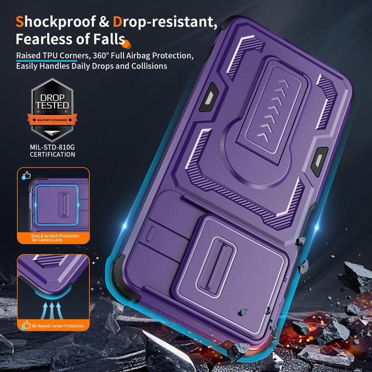 For Motorola Moto G 2025 Slid Camera Shield Invisible Holder PC Hybrid TPU Phone Case