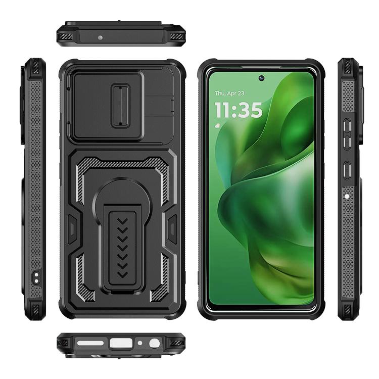 For Motorola Moto G Power 2025 / 2026 Slid Camera Shield Invisible Holder PC Hybrid TPU Phone Case