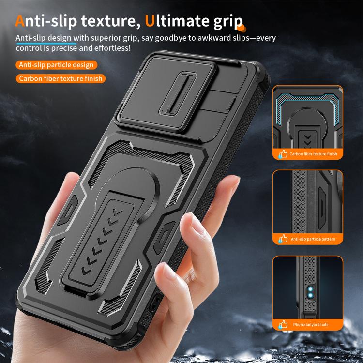 For Motorola Moto G Power 2025 / 2026 Slid Camera Shield Invisible Holder PC Hybrid TPU Phone Case