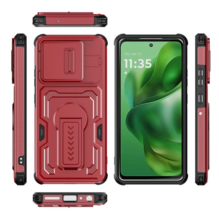 For Motorola Moto G Power 2025 / 2026 Slid Camera Shield Invisible Holder PC Hybrid TPU Phone Case