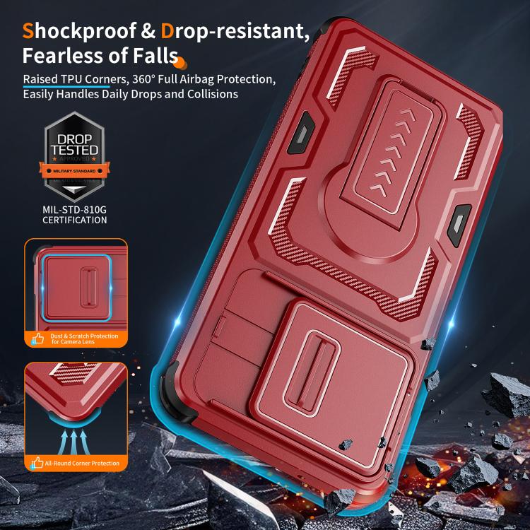 For Motorola Moto G Power 2025 / 2026 Slid Camera Shield Invisible Holder PC Hybrid TPU Phone Case