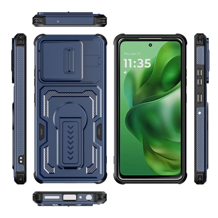 For Motorola Moto G Power 2025 / 2026 Slid Camera Shield Invisible Holder PC Hybrid TPU Phone Case