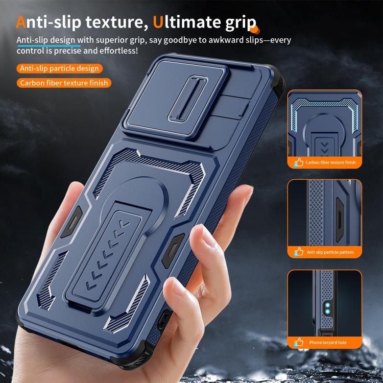 For Motorola Moto G Power 2025 / 2026 Slid Camera Shield Invisible Holder PC Hybrid TPU Phone Case