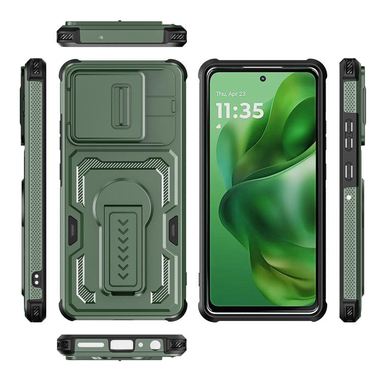 For Motorola Moto G Power 2025 / 2026 Slid Camera Shield Invisible Holder PC Hybrid TPU Phone Case
