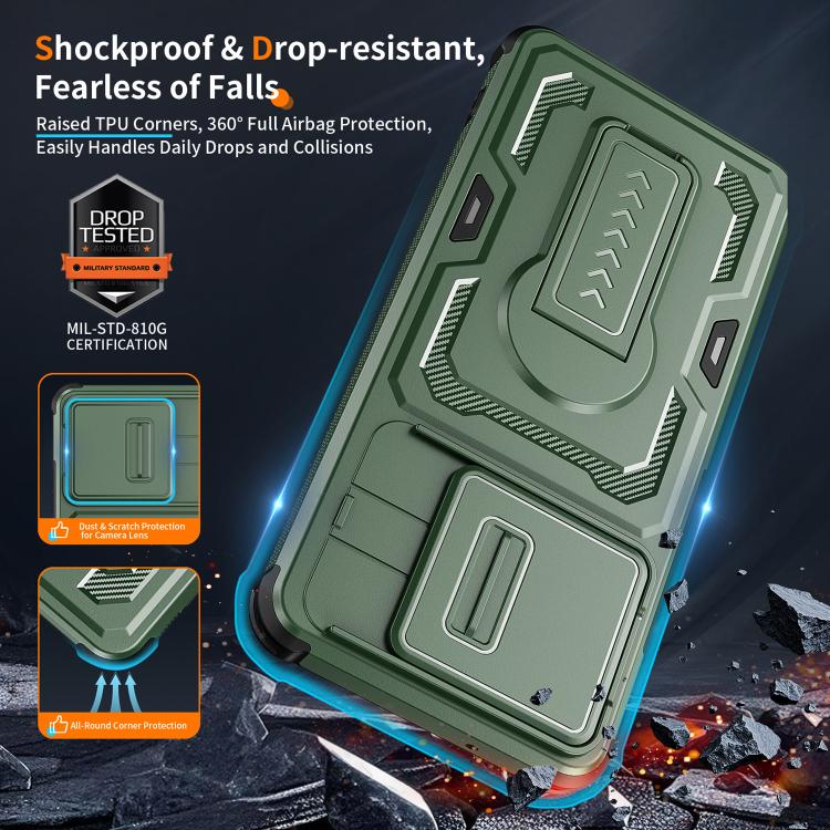 For Motorola Moto G Power 2025 / 2026 Slid Camera Shield Invisible Holder PC Hybrid TPU Phone Case