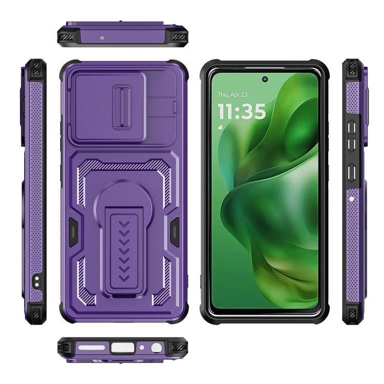 For Motorola Moto G Power 2025 / 2026 Slid Camera Shield Invisible Holder PC Hybrid TPU Phone Case