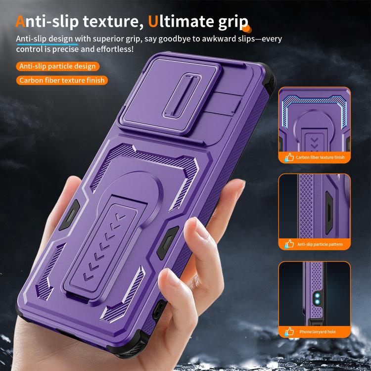 For Motorola Moto G Power 2025 / 2026 Slid Camera Shield Invisible Holder PC Hybrid TPU Phone Case