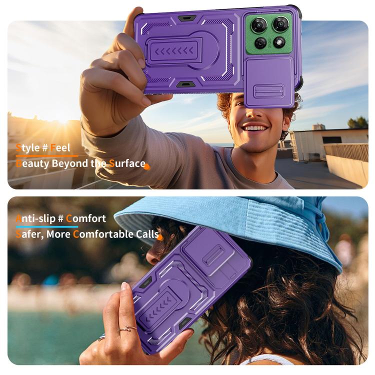 For Motorola Moto G Power 2025 / 2026 Slid Camera Shield Invisible Holder PC Hybrid TPU Phone Case