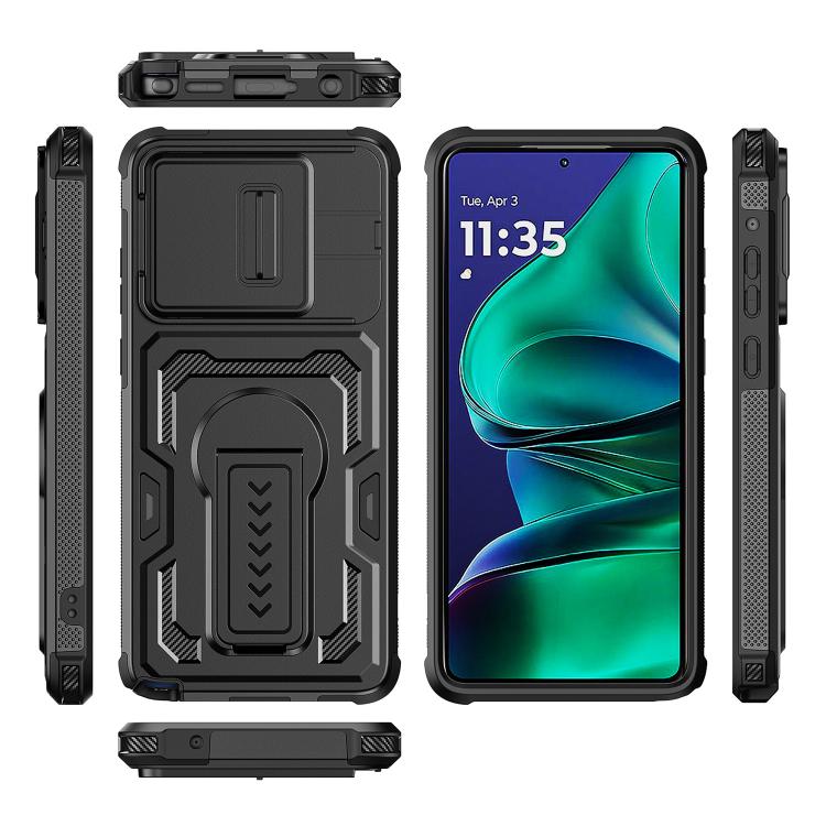 For Motorola Moto G Stylus 5G 2025 Slid Camera Shield Invisible Holder PC Hybrid TPU Phone Case