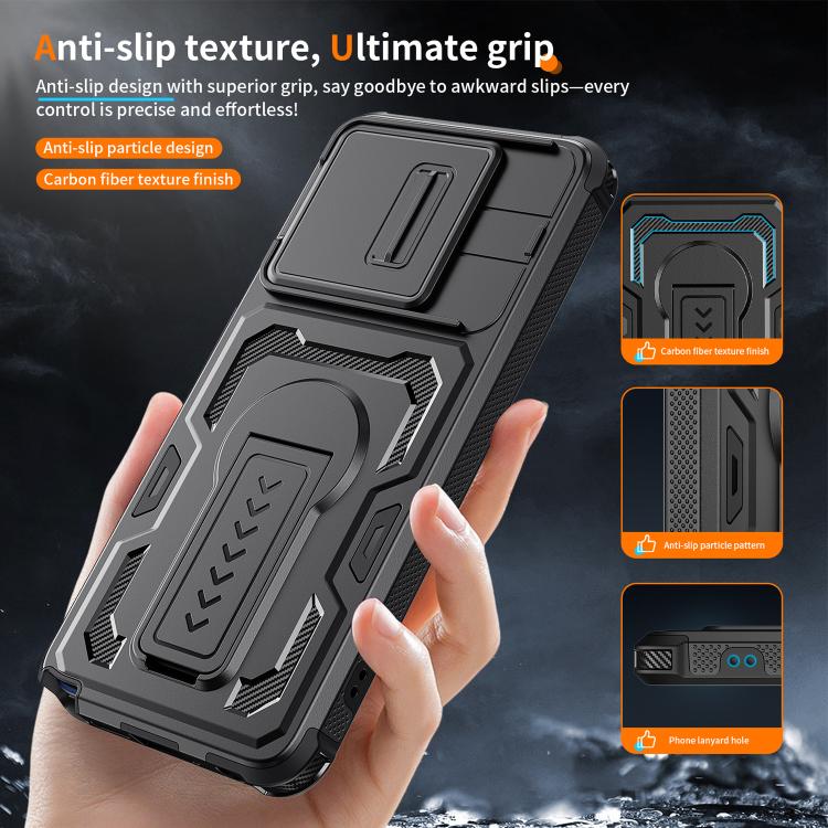 For Motorola Moto G Stylus 5G 2025 Slid Camera Shield Invisible Holder PC Hybrid TPU Phone Case