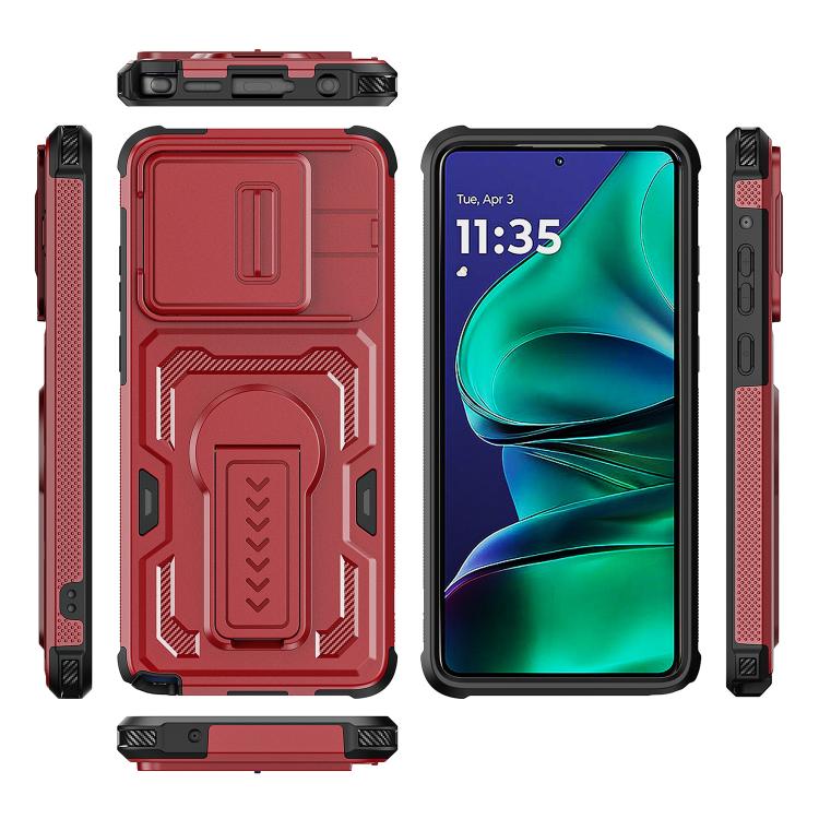 For Motorola Moto G Stylus 5G 2025 Slid Camera Shield Invisible Holder PC Hybrid TPU Phone Case