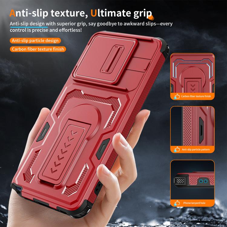 For Motorola Moto G Stylus 5G 2025 Slid Camera Shield Invisible Holder PC Hybrid TPU Phone Case