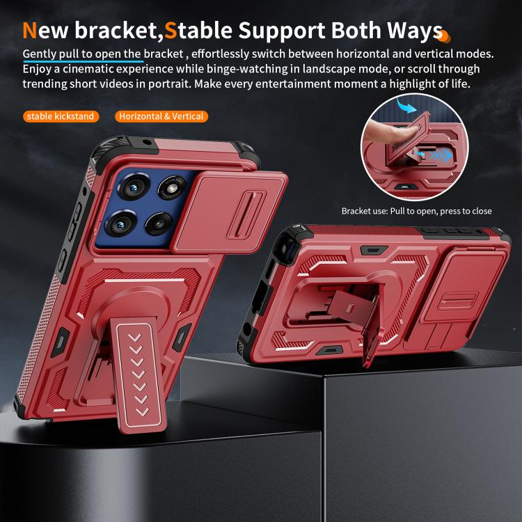 For Motorola Moto G Stylus 5G 2025 Slid Camera Shield Invisible Holder PC Hybrid TPU Phone Case