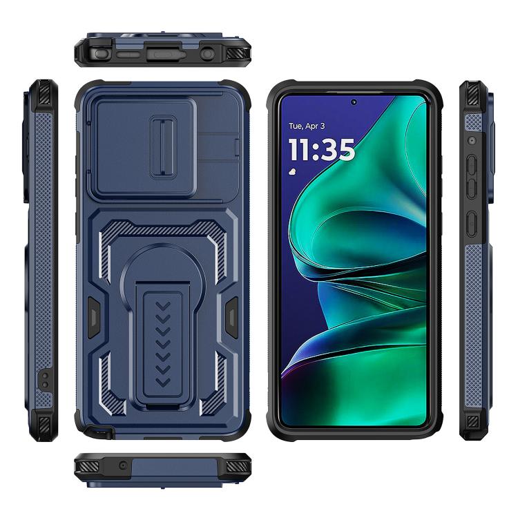 For Motorola Moto G Stylus 5G 2025 Slid Camera Shield Invisible Holder PC Hybrid TPU Phone Case