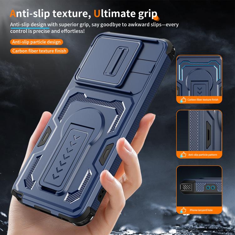 For Motorola Moto G Stylus 5G 2025 Slid Camera Shield Invisible Holder PC Hybrid TPU Phone Case