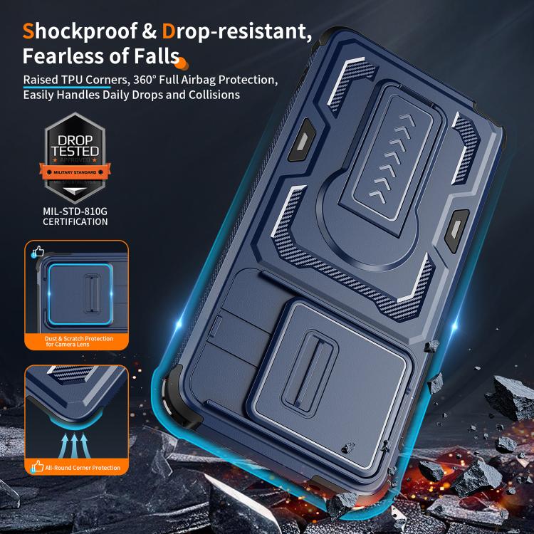 For Motorola Moto G Stylus 5G 2025 Slid Camera Shield Invisible Holder PC Hybrid TPU Phone Case