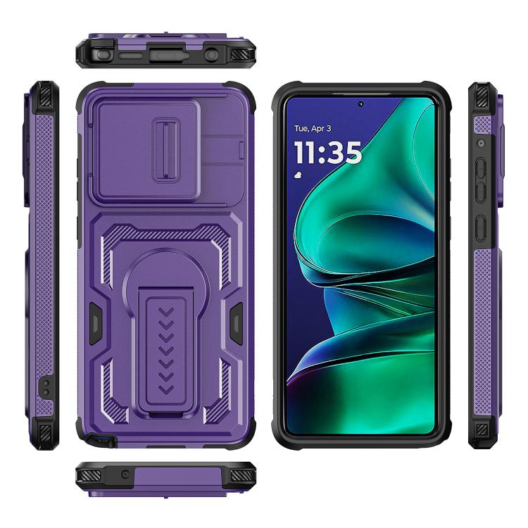 For Motorola Moto G Stylus 5G 2025 Slid Camera Shield Invisible Holder PC Hybrid TPU Phone Case