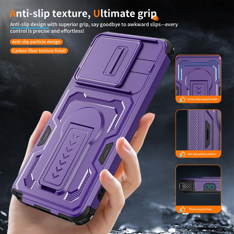 For Motorola Moto G Stylus 5G 2025 Slid Camera Shield Invisible Holder PC Hybrid TPU Phone Case