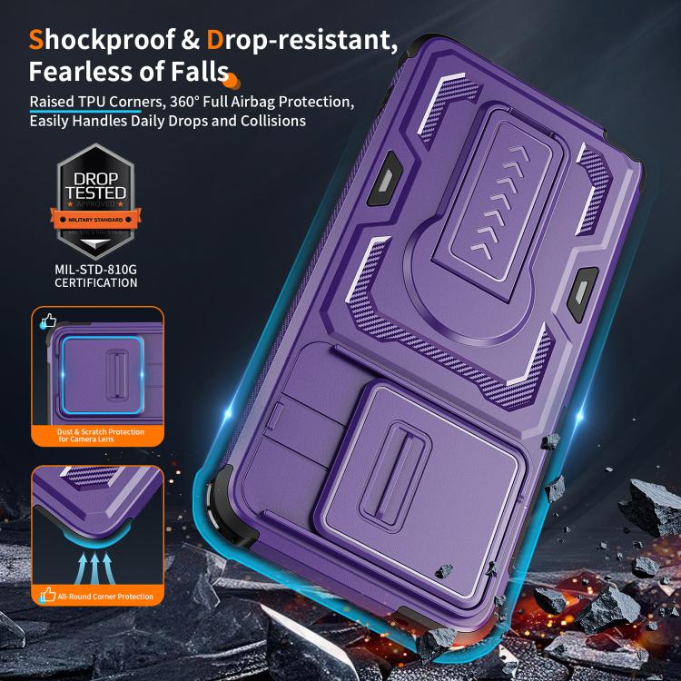 For Motorola Moto G Stylus 5G 2025 Slid Camera Shield Invisible Holder PC Hybrid TPU Phone Case