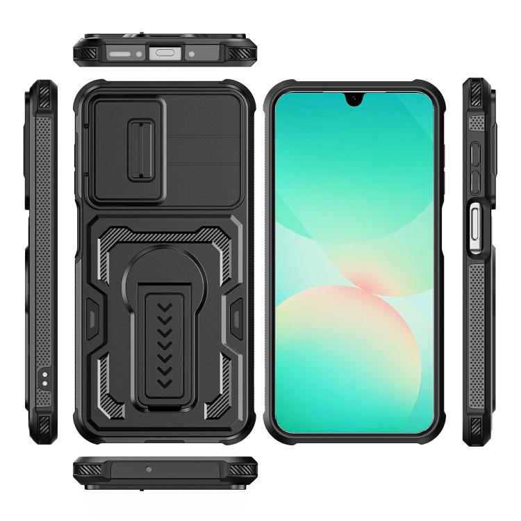 For Galaxy A17 / A26 5G Slid Camera Shield Invisible Holder PC Hybrid TPU Phone Case
