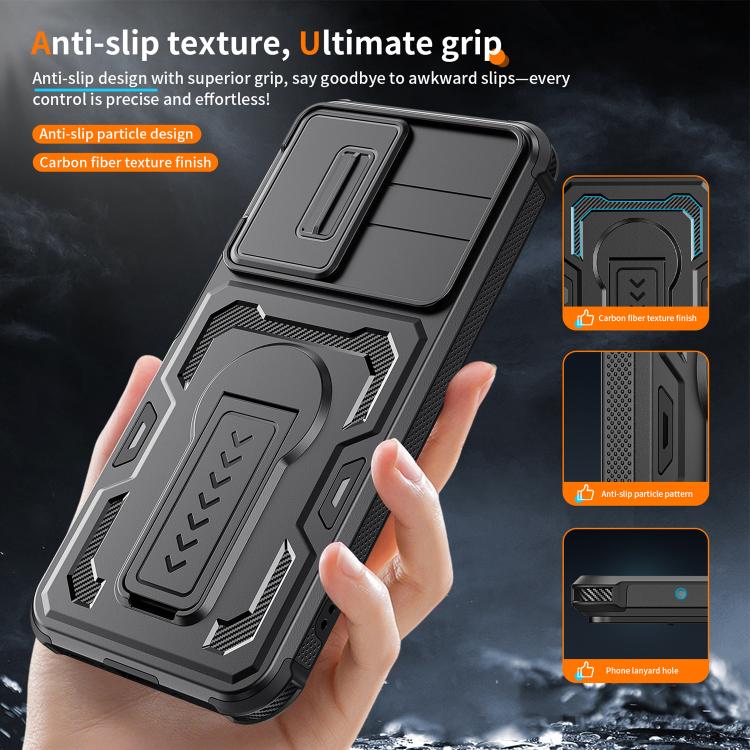 For Galaxy A17 / A26 5G Slid Camera Shield Invisible Holder PC Hybrid TPU Phone Case