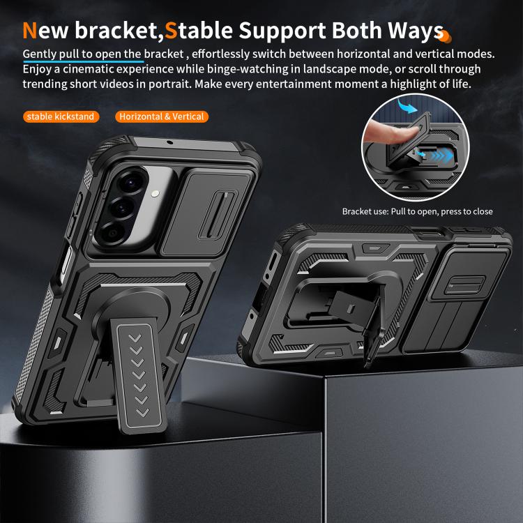 For Galaxy A17 / A26 5G Slid Camera Shield Invisible Holder PC Hybrid TPU Phone Case