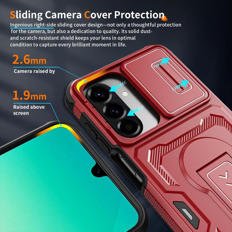 For Galaxy A17 / A26 5G Slid Camera Shield Invisible Holder PC Hybrid TPU Phone Case