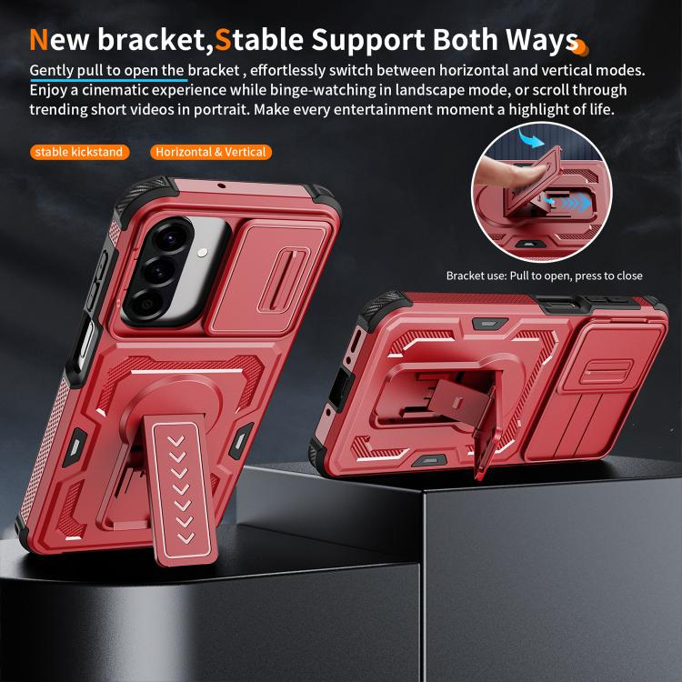 For Galaxy A17 / A26 5G Slid Camera Shield Invisible Holder PC Hybrid TPU Phone Case