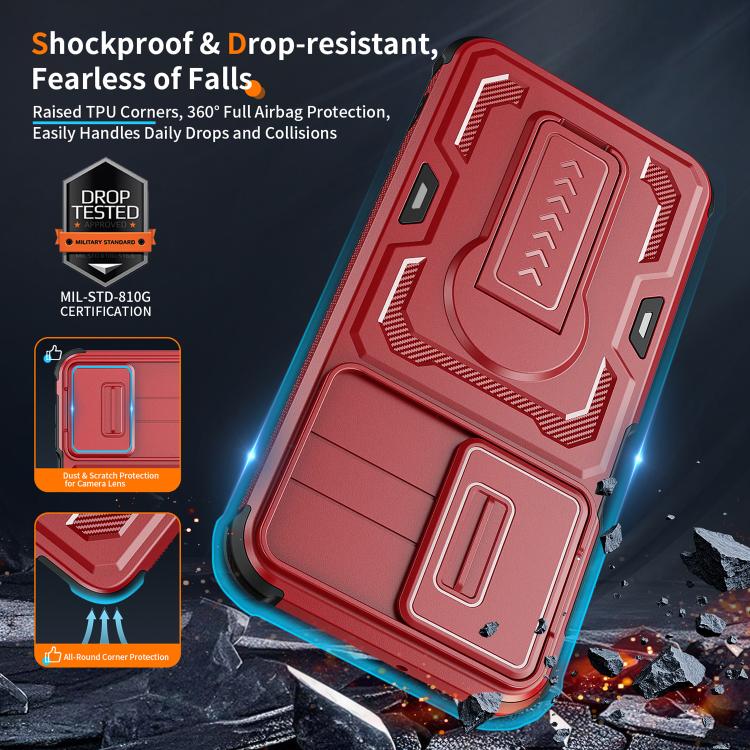 For Galaxy A17 / A26 5G Slid Camera Shield Invisible Holder PC Hybrid TPU Phone Case