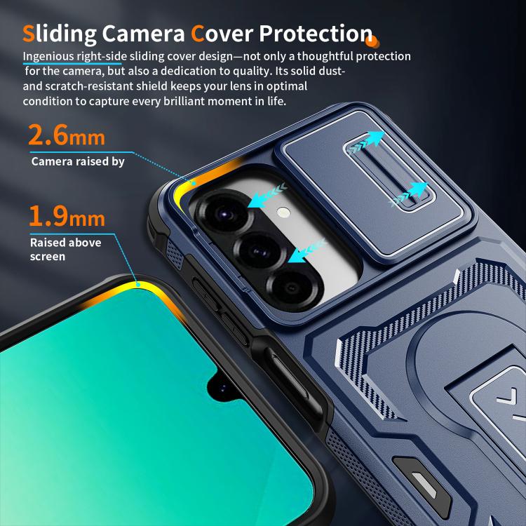 For Galaxy A17 / A26 5G Slid Camera Shield Invisible Holder PC Hybrid TPU Phone Case