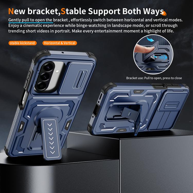 For Galaxy A17 / A26 5G Slid Camera Shield Invisible Holder PC Hybrid TPU Phone Case