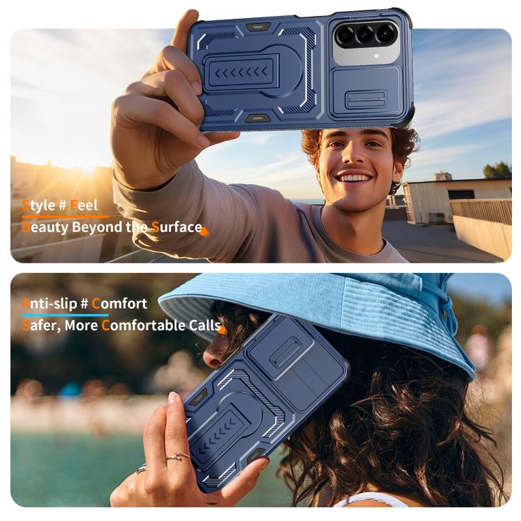 For Galaxy A17 / A26 5G Slid Camera Shield Invisible Holder PC Hybrid TPU Phone Case